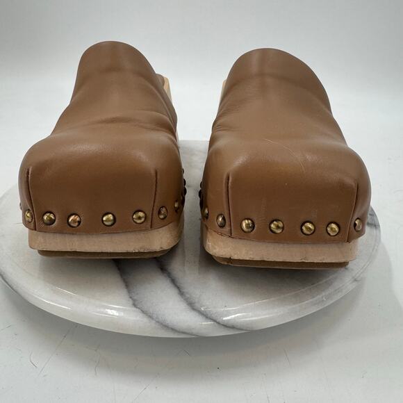 Marsèll Bottone Clogs Hazelnut Leather Size 38 Platform Mules - Picture 3 of 14